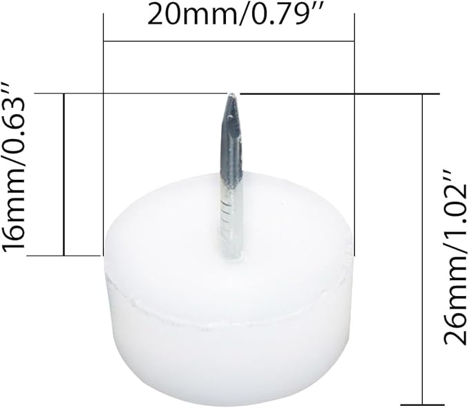 20 Pcs Furniture Feet Nail Plastic Glide Nails Round Chair Table Leg Protector - Image 2