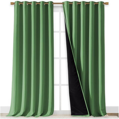 NICETOWN Full Shading Curtains for Windows, Forest Green, 70 inches W x 95 - Image 2