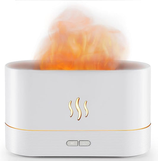 Flame Diffuser Humidifier-Auto Off 180ml Essential Oil Diffuser-2 Modes by Pluwel