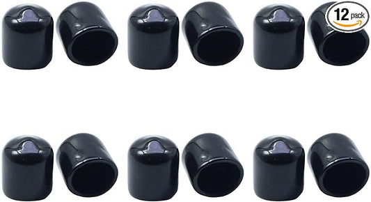Acocony 1/2 Inch Rubber Cap Round 0.5 inch Rubber End Caps PVC Flexible by Acocony