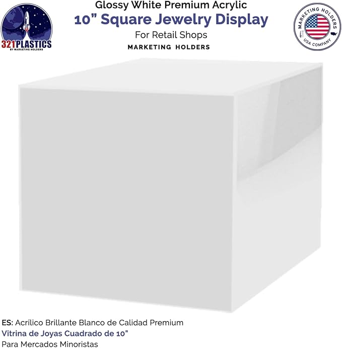 4 Pack 10" x 10" White Acrylic Display Box - Image 5