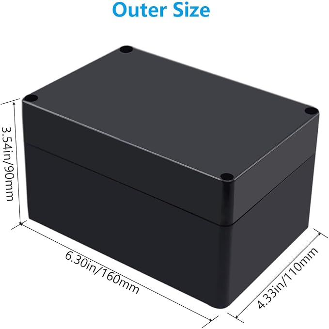 Outdoor Waterproof Junction Box IP67 Project Box ABS Black Electrical Boxes - Image 2