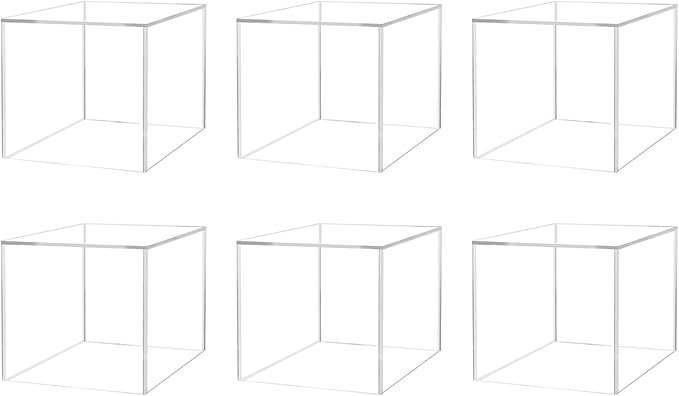 6 Pack 4 Inch Acrylic Display Riser Box by MarketingHolders