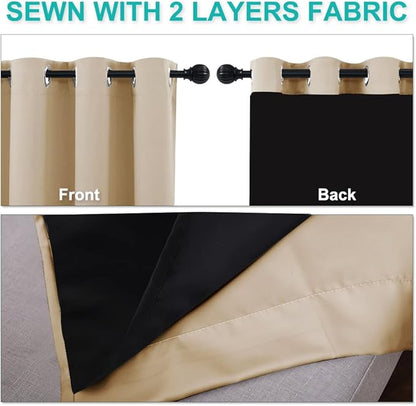 NICETOWN Full Shading Curtains 90 inches Long 2 Panels Set - Image 5