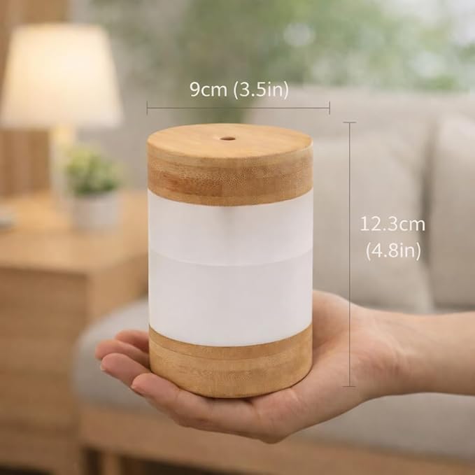 Bamboo Ultrasonic Mini Humidifier, 400ml Quiet Desktop Humidifier - Image 9