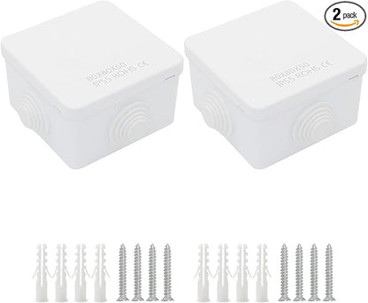 LeMotech Junction Box, ABS Plastic IP55 Water Resistant and Dustproof, by LeMotech