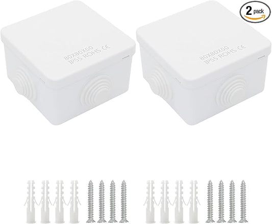 LeMotech Junction Box, ABS Plastic IP55 Water Resistant and Dustproof, by LeMotech