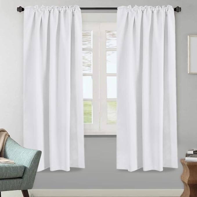 H.VERSAILTEX White Curtains Thermal Insulated Window Treatment Panels Room - Image 2