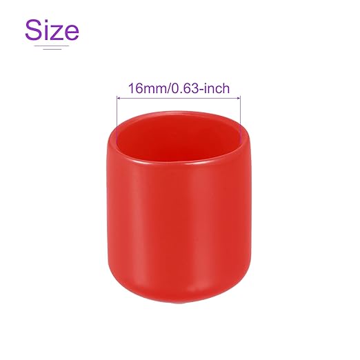 DMiotech 20 Pack 5/8" ID Red Screw Thread Protectors Rubber End Caps Bolt Covers - Image 4