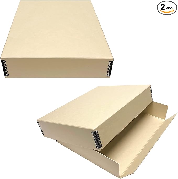 Lineco Museum Archival Storage Box, 11.75x15.25x3 in. Drop Front Design. by Lineco