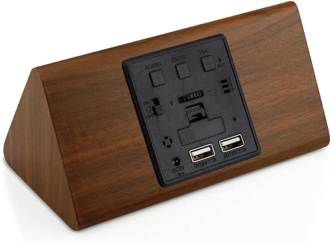 OCT17 Wooden Alarm Clock, Smart LED Digital Clock - Image 6