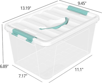 6-Pack Clear Storage Latch Bins, 14 L Plastic Storage Boxes - Image 2