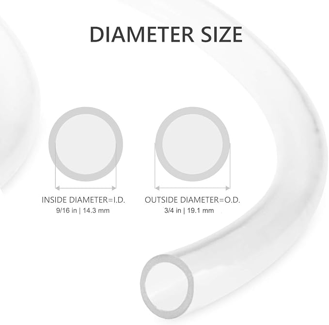 Eastrans Clear Vinyl Tubing 9/16 Inch ID, Flexible PVC Tubing, Hybrid PVC Hose - Image 4