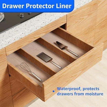 PABUSIOR Clear Kitchen Cabinet Liner: Waterproof Refrigerator Shelf Liner Small - Image 2