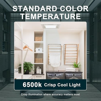 Bathroom Exhaust Fan with Light, 12 INCH, Upgraded Quiet Square Vent Fans with - Image 7