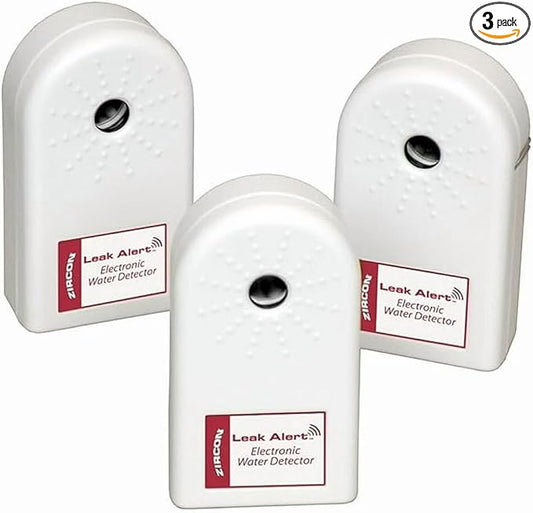 Zircon Leak Alert 3-Pack Water Detector Alarm – 90 dB Battery-Powered Leak & by Zircon