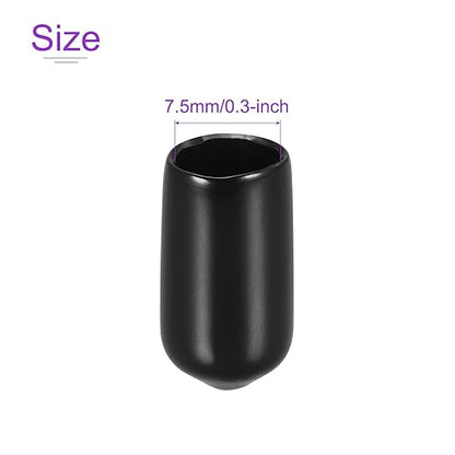 DMiotech 100 Pack 7.5mm ID Black Screw Thread Protectors Rubber End Caps Bolt - Image 4