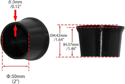 Flyshop 2", 50 mm, Patio Round Chair Leg Caps, Furniture Table Feet Covers - Image 2