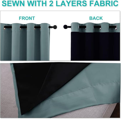 NICETOWN 100% Blackout Window Curtain Panels, Cold and Full Light Blocking - Image 5