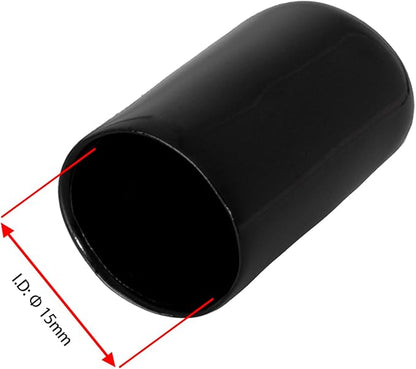 20 PCS Black Round Vinyl Rubber End Caps Kits, Flexible Screw Thread Protectors - Image 2