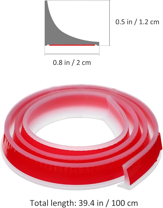 Shower Threshold Water Barrier Strip 39.37 Inch Transparent Adhesive Seal - Image 2