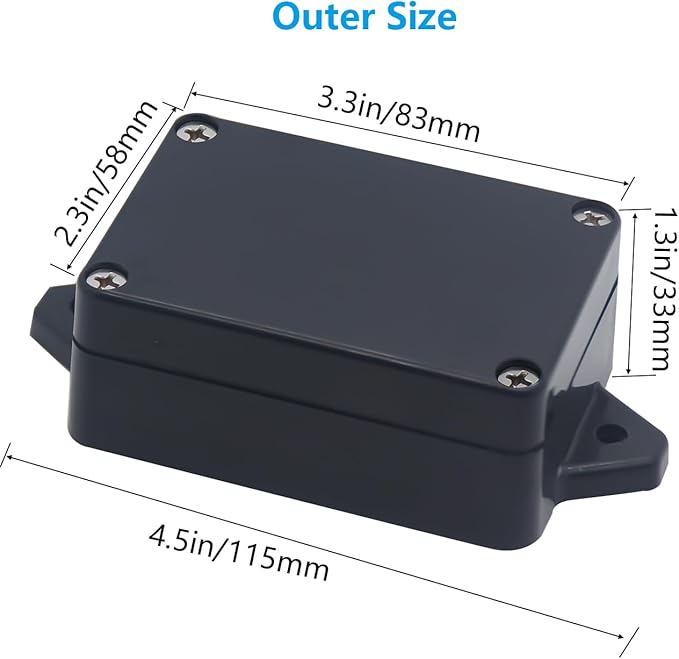 Project Box ABS Plastic Black Electrical Boxes IP65 Waterproof DIY Electronic - Image 2