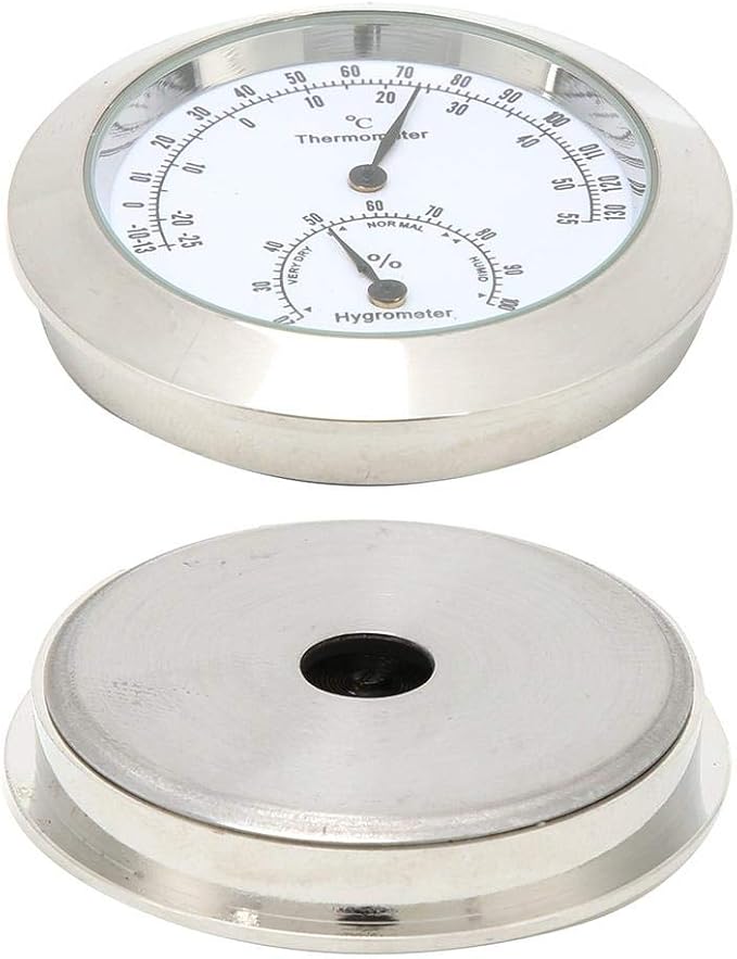 Tbest Guitar Analog Hygrometer, Round Alloy Digital Thermometer Hygrometer - Image 7