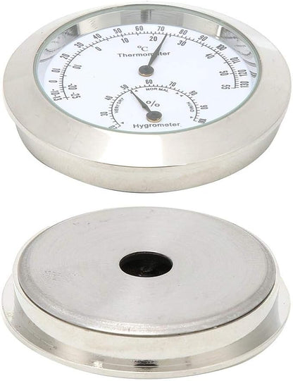 Tbest Guitar Analog Hygrometer, Round Alloy Digital Thermometer Hygrometer - Image 7