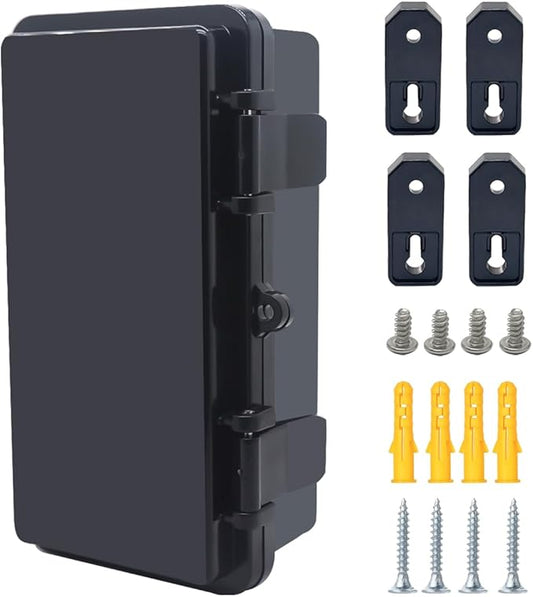 Junction Box, Hinged Black Cover IP67 Waterproof ABS Project Box by Otdorpatio
