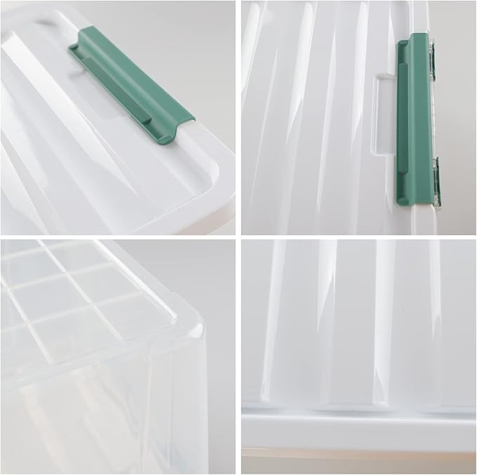 6-Pack Clear Plastic Storage Boxes, 35 L Plastic Storage Bins - Image 3