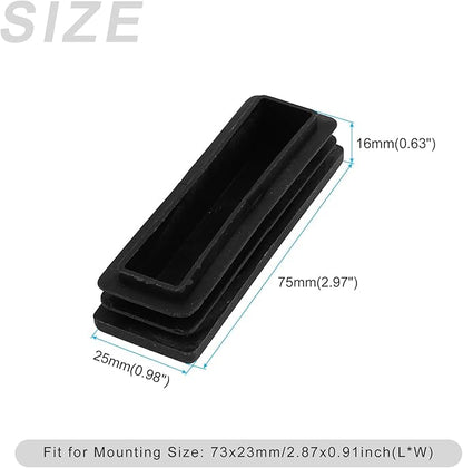 METALLIXITY Rectangle End Caps 12Pcs, Plastic Rectangle Tube Inserts Threaded - Image 2