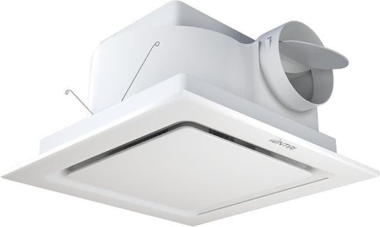 Bathroom Exhaust Fan, 12 INCH, Upgraded Quiet Square Vent Fans, 141 CFM by VENTIRIBathroomExhaustFan