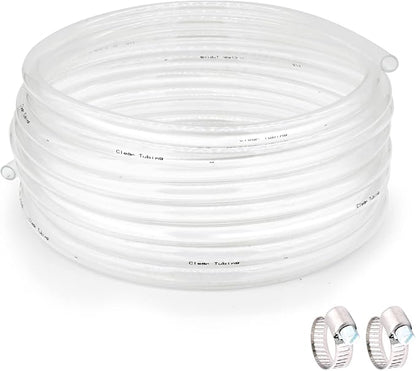 1’’ ID × 1-1/4’’ OD - 50 ft Clear Plastic Vinyl Tubing by ProfessionalBrand