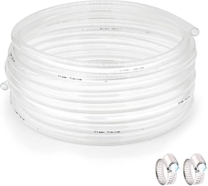 1/4’’ ID × 3/8’’ OD - 50 ft Clear Plastic Vinyl Tubing by ProfessionalBrand