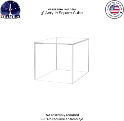 4 Pack Acrylic Cube Display Box Clear 3" Square Food Buffet Riser to Showcase - Image 7