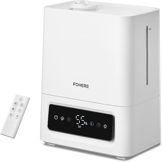 FOHERE 6L Humidifiers for Bedroom, 60H Cool Mist Humidifier for Large Room by HOME