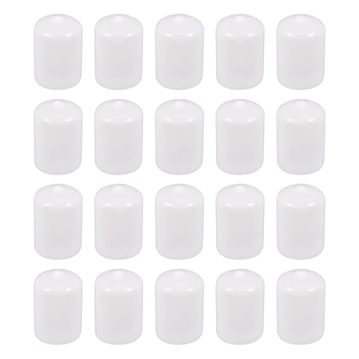 DMiotech 20 Pack 7/8" ID White Screw Thread Protectors Rubber End Caps Bolt by DMiotech