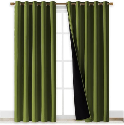 NICETOWN Full Shade Curtain Panels, Olive Green, 70 x 84 inch, Pair of Energy - Image 2