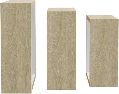 vidaXL 3 pcs Wall Cube Shelves in White and Sonoma Oak - Image 8