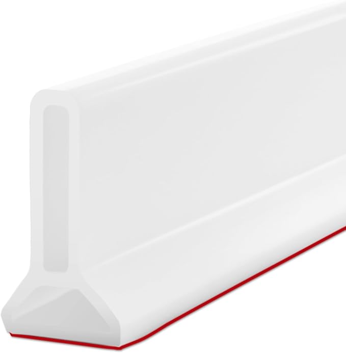 Bathtub Splash Guard, 79 Inch Soft Silicone Collapsible Shower Water Guard by DF+DUALFERV