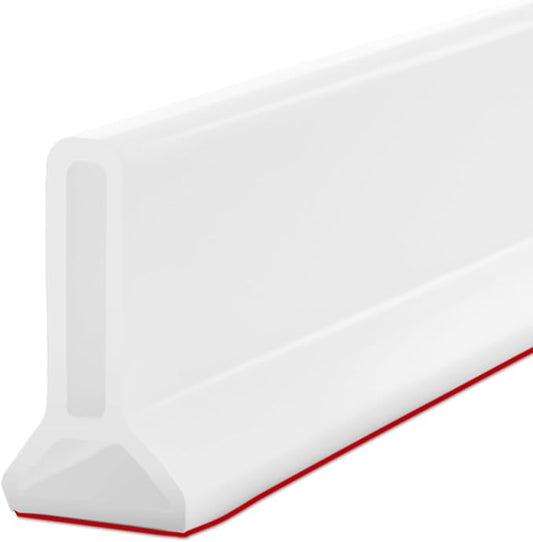Bathtub Splash Guard, 79 Inch Soft Silicone Collapsible Shower Water Guard by DF+DUALFERV
