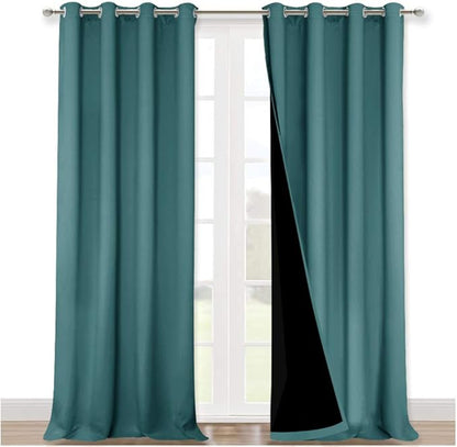 NICETOWN 100% Blackout Curtains 108 inches Long, Noise Reduction Window by NICETOWN