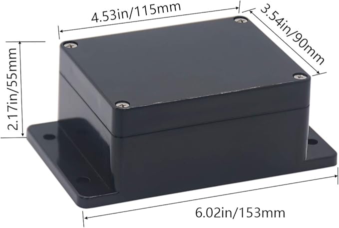2 Pack Project Box IP65 Waterproof Junction Box ABS Plastic Black Electrical - Image 2