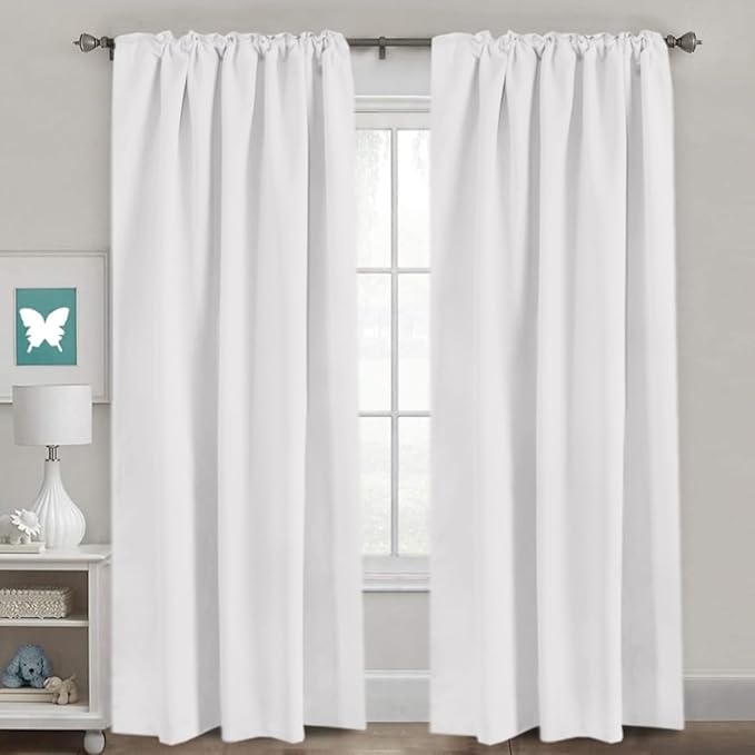 H.VERSAILTEX White Curtains Thermal Insulated Window Treatment Panels Room - Image 2