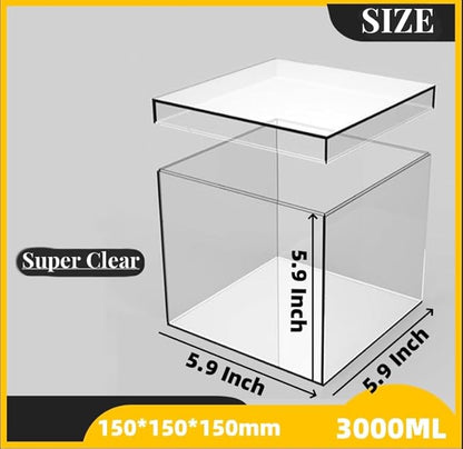 KissYou Large Acrylic Box With Lid Clear Display Boxes Acrylic Square Cube - Image 2