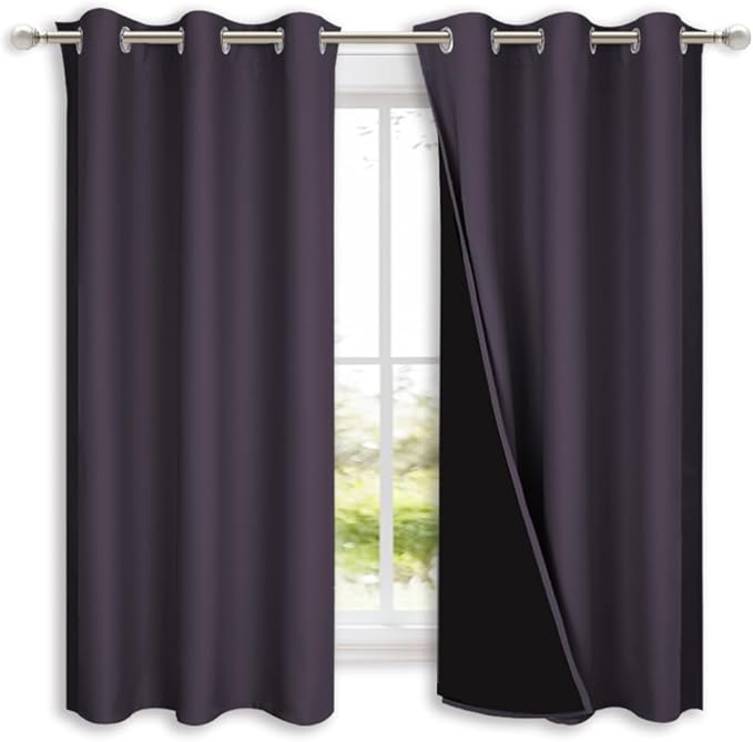 NICETOWN 100% Blackout Lined Curtains, 1 Pair, 2 Thick Layers Completely - Image 2