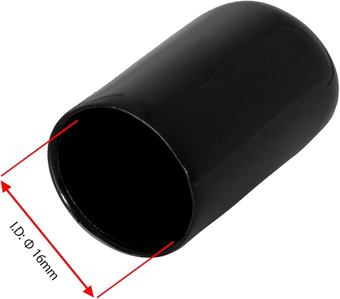 20 PCS Black Round Vinyl Rubber End Caps Kits, Flexible Screw Thread Protectors - Image 2