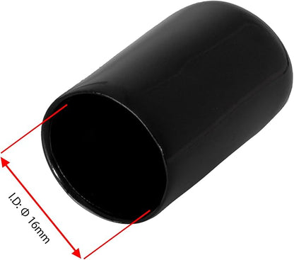 20 PCS Black Round Vinyl Rubber End Caps Kits, Flexible Screw Thread Protectors - Image 2