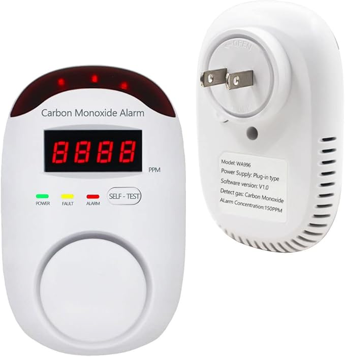 Carbon Monoxide Detectors, WESHLGD Plug-in CO Detector Alarm Monitor - Image 2