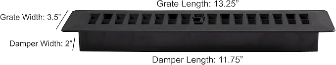 Decor Grates PL212-BLK-10 Louvered Plastic Floor Register, 10 Pack - Image 4